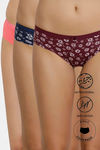 Zivame Anti-Microbial Medium Rise Full Coverage Hipster Panty (Pack of 3) - Multicolor — thumbnail 1